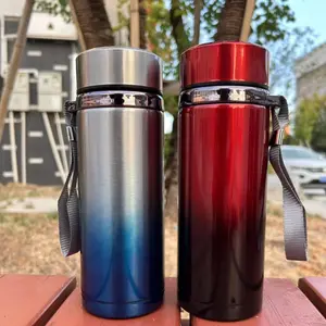 Large Capacity Stainless Steel Thermos, 1 Count Portable Insulated Water Bottle with Handle, Drinking Cup for Home Office Outdoor Camping, Drinkware