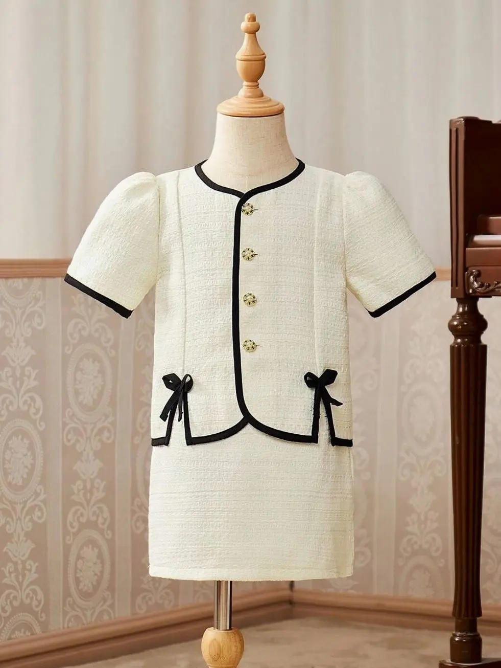 Kids clothing girls - Girls Blazer & Pleated Skirt Set, Formal Short Sleeve Bowknot Outfit for School and Parties girls clothes for kids clean girl clothes cute college girl clothes girly clothing