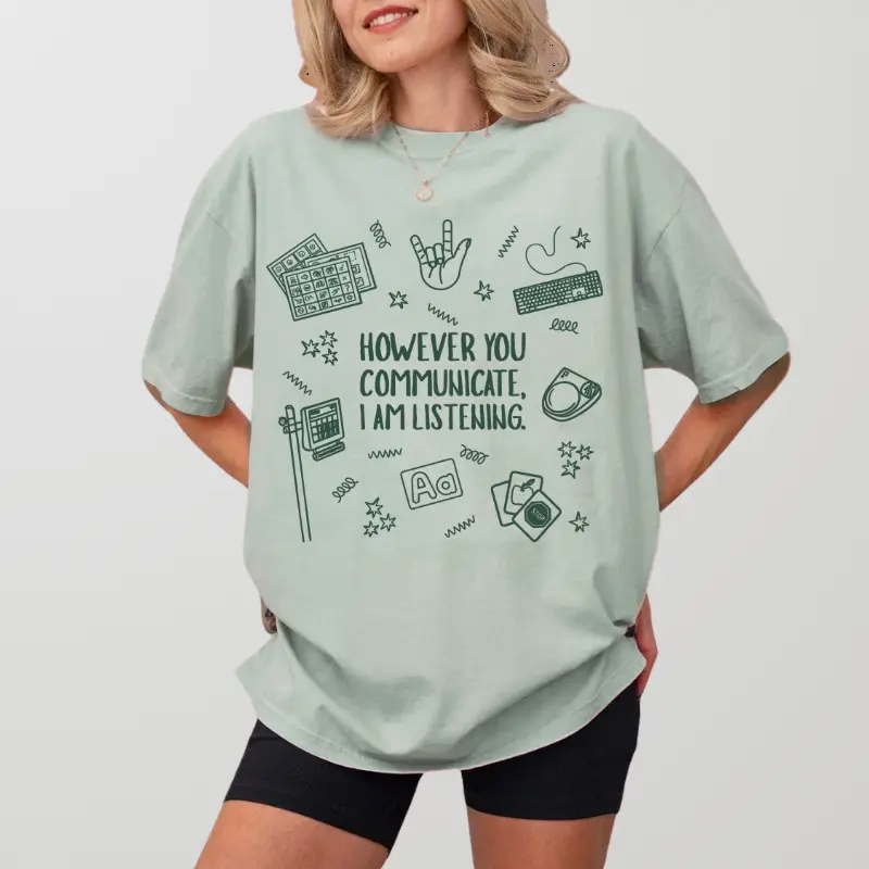 Comfort Colors Everyone Deserves Communication Shirt, Speechie AAC BCBA ABA Graphic Tee, SPED Teacher Inclusion Speech Pathology Gift