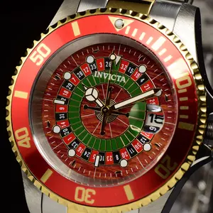 Invicta Pro Diver Casino Roulette Dial Quartz Men's 40mm Gold, Steel Two Tone Stainless Steel 200m Watch