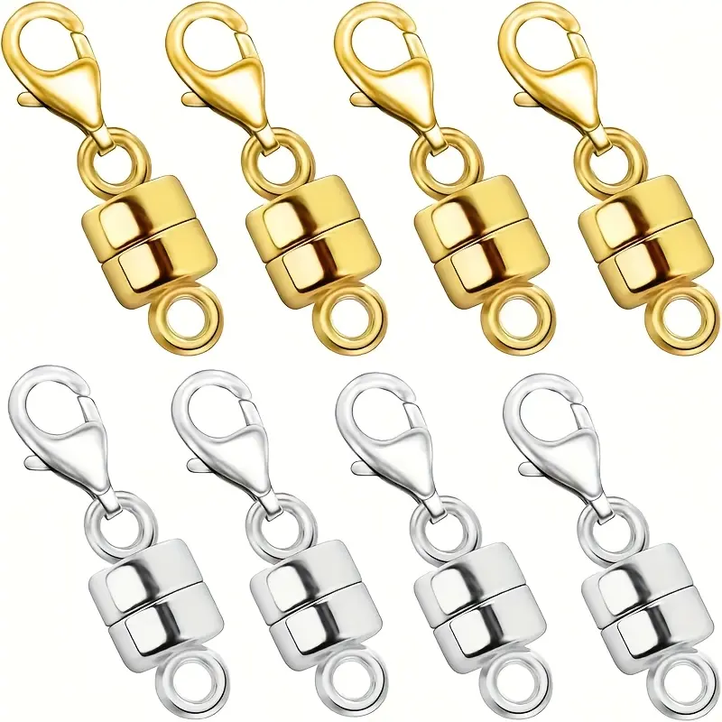 Magnetic Necklace Clasp with Lobster Clasp, Magnetic Jewelry Clasps for Necklace Extender Bracelet Closures