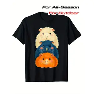 Funny Guinea Pig Pile. Cute Animals Kawaii Anime Guinea Pig T-Shirt, Suitable for All Men And Women Outdoor Short-Sleeved T-Shirts in All Seasons, Ready to Wear 100% Cotton, S-XXXL