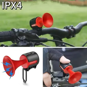 120-decibel anti-theft alarm electric bicycle horn, compact and loud, easy to install, suitable for bicycle, scooter and adult bicycle handlebars, buttons, battery-powered