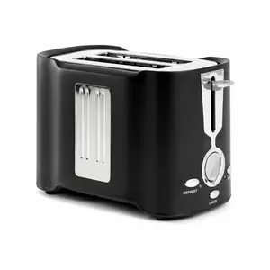 Mini Black 2 Slice Toaster with 6 Browning Levels, Defrost, Cancel & Auto Shut-Off, Compact Bread Toaster for Kitchen