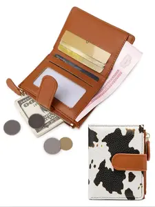 Women's Fashionable Cow Print Zipper Wallet, Casual Multi Card Slot Wallet, Multi-functional Wallet for Daily Use and Easy Organization, Credit Card Holder, Credit Card Organizer