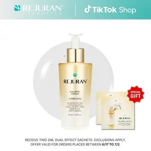 REJURAN Dual Effect Ampoule, DOT DUAL c-PDRN - Rejuvenating Face Serum for Radient Glass Skin, Wrinkle and Fine Line Treatment, Firming, and Deep Hydration, Korean Skincare (1.69 fl oz)