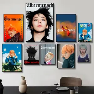 Iconic Handsome Korean K-Pop Singer Star G-G-Dragon Poster HD self-adhesive fade-proof waterproof wrinkle-resistant poster stickers suitable for living room bedroom dormitory cafe bar background decoration wallpaper and gifts Unframed Art Print