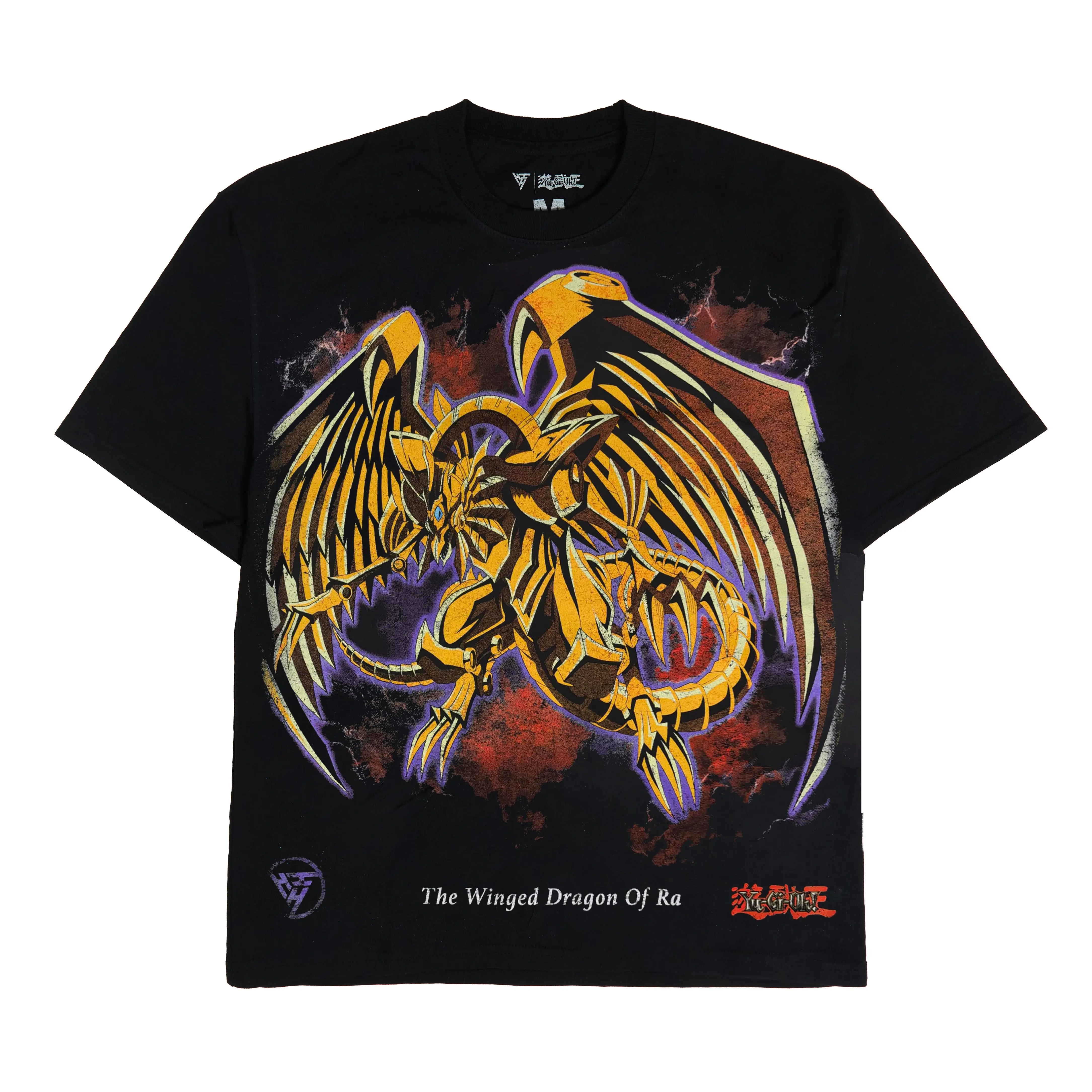 Men's Officially Licensed Yu-Gi-Oh Ra Jumbo Print Short-Sleeve T-Shirt - 100% Cotton, Round Neck, Otaku Anime Comic Art Graphic, Casual Wear, True Size, Menswear, Licensed Tee, Streetwear