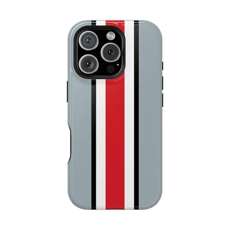 Ohio St. Football Stripes Magnetic Tough Case - Smartphone, Cellphone, Handheld Devices Protection - Compatible with iPhone X,11,12,13,14,15,16,17 & Samsung Models, Casing, Accessories