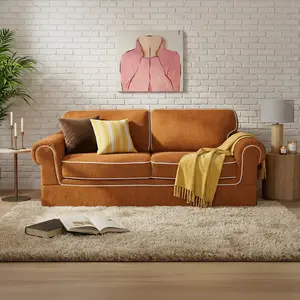 InnovarHome 84'' Traditional Rolled Arm Loveseat Sofa , Boneless Sofa – Upholstered Fabric Couch for Living Room