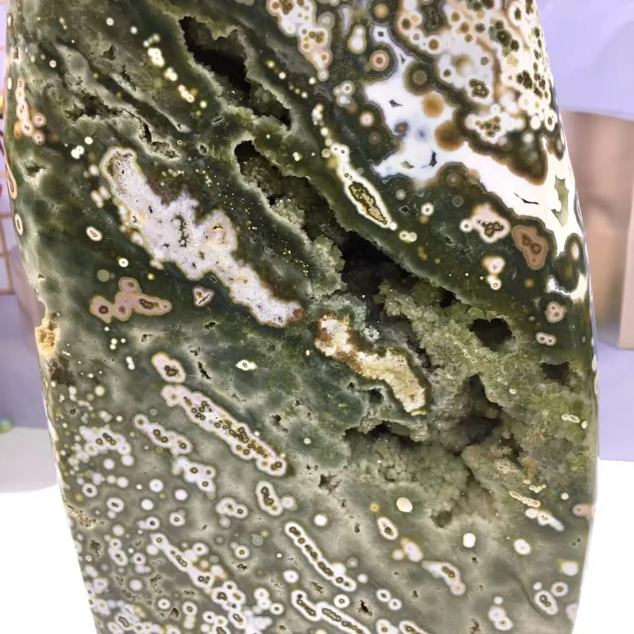 8th Vein Ocean Jasper Freeform, Natural Earthy Mineral Crystal, Polished Stone Collectible Decoration