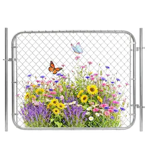 [FLASH SALE] Garvee 72" x 48",  72" x 70", Adjustable Chain Link Fence Gate Kit, Heavy-Duty Galvanized Steel Garden Gate with Posts & Frame, DIY Outdoor Yard Gate for Garden, Farm, Backyard, Pet Enclosure & Fence Opening, Silver