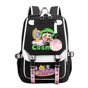 The Fairly OddParents Trendy Youth Backpack for Boys & Girls, Large Capacity Anime Aesthetic Laptop Backpack for Teens, Breathable Adjustable Straps, Aesthetic Must-Have Gift | 11.4''×18.1''