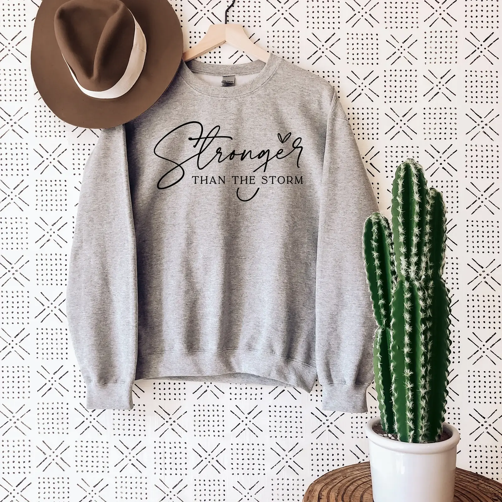 Stronger Than The Storm Sweatshirt, Boho Self Care Sweratshirt, Inspirational Sweater for Women, Christian Sweatshirt