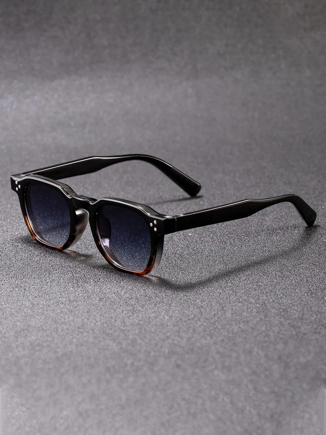 Unisex Retro Thick Frame Sunglasses Uv400 Protection Gradient Lenses Casual Style Travel Beach Driving Cycling All Seasons