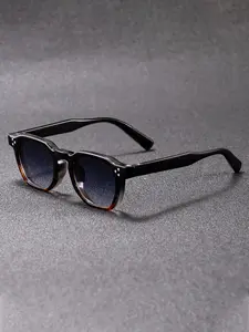 Unisex Retro Thick Frame Sunglasses Uv400 Protection Gradient Lenses Casual Style Travel Beach Driving Cycling All Seasons