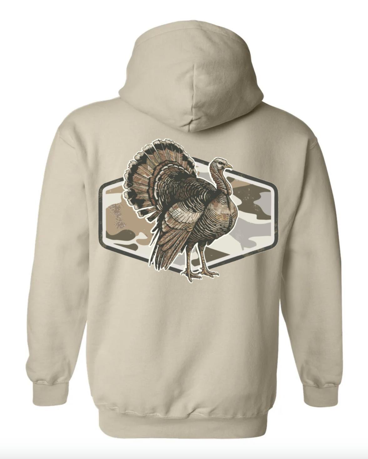 Turkey Camo Hunting Hoodie T-Shirt, Marsh Old School Wild Turkey Camo Shirt, Rustic Hunting Shirt, Thanksgiving Hunter Gifts, Outdoors Hoodie for Him