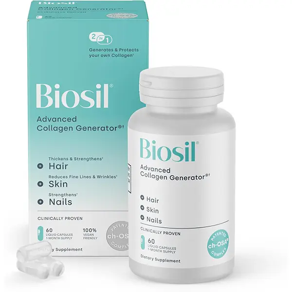 Collagen Booster Supplement for Skin Hair Nails & Joints - Vegan Capsules with Patented ch-OSA Activator - Supports Natural Collagen Production - 60 Capsules 30-Day Supply