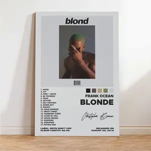 Hip Hop Wall Art - Blonde Poster - Custom Album Cover for Frank Ocean Fans - Music Lover Gift - Released August 20 2016