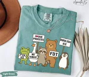 Comfort Colors Defund ICE Protest Shirt – Premium Soft-Washed Animals Protest Tee – Aesthetic Social Justice Statement Top – Trendy Equal Rights Era Apparel – Soft-Washed Oversized Activist Shirt