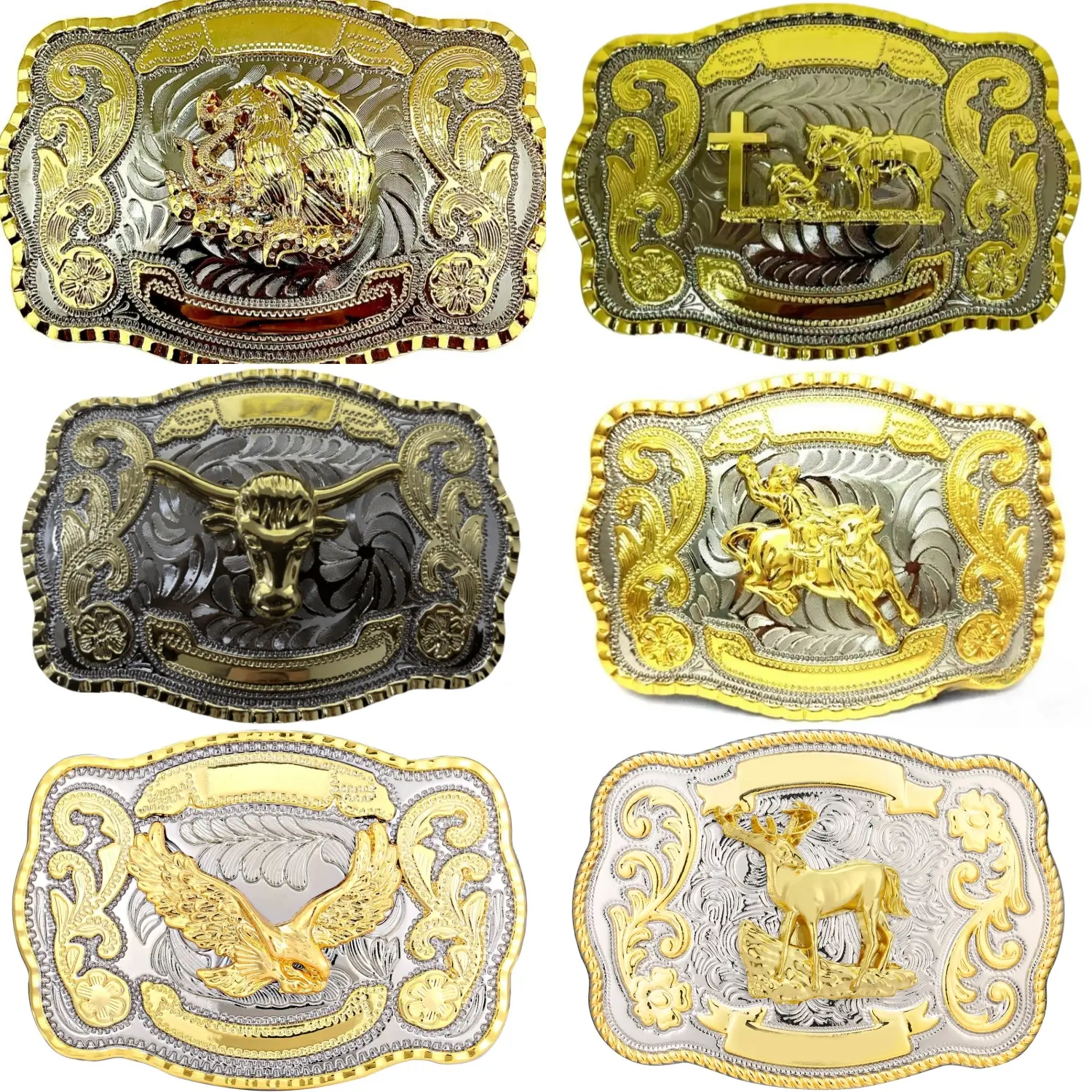Western Cowboy Bull Rider Design Belt Buckle - American West Style Fashion Accessory for Mexico-Themed Outfits, Car Decoration Emblem