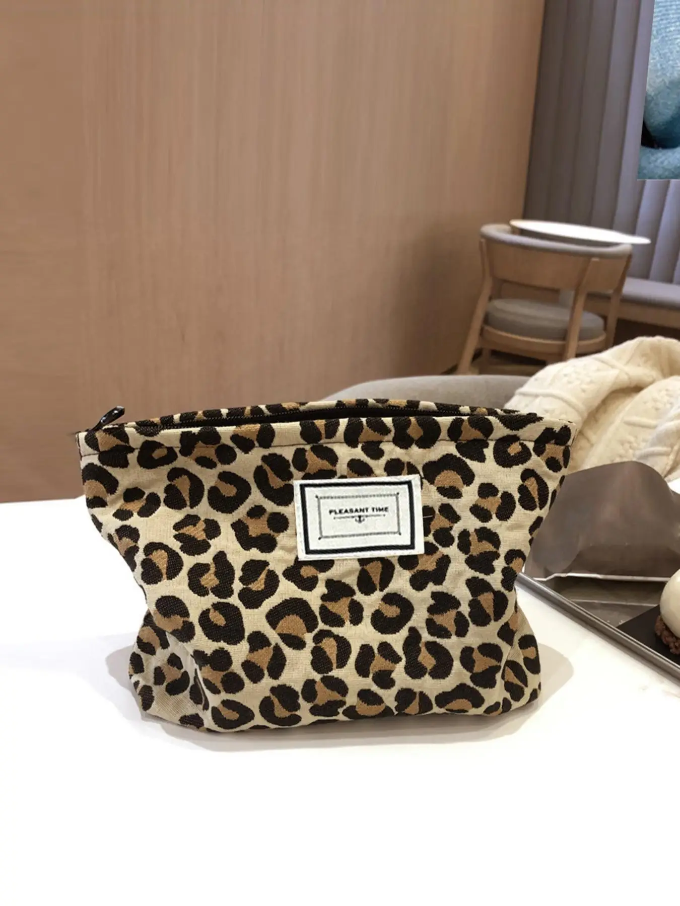 Summer Fashion Leopard Pattern Makeup Bag, Large Capacity Cosmetic Storage Bag, Portable Travel Storage Bag, Cosmetic Pouch