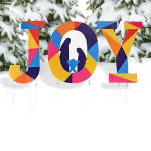 16" x 20 1/2" Bright Colors Nativity Joy Yard Stakes - 3 Pc.