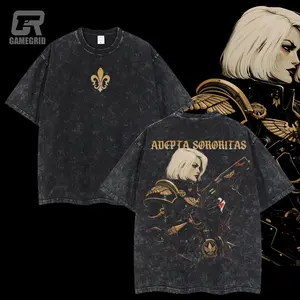 Retro Limited Vintage Adepta Sororitas - Sisters of Battle Warhammer 40K Collection Game Washed Tee Game Washed Lightweight TSHIRT, Gift For Game Fan