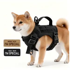 Adjustable tactical small dog harness for cats and small dogs , with 2 patches, outdoor dog accessories #SummerWins #dealsforyoudays