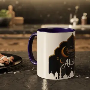 Ramadan Kareem Colorful Mugs, Islamic Holiday Gift, Eid Islamic Mug, Islamic Home Decor, Ramadan Coffee Cup, Islamic Kitchenware Ceramic Drinkware Reuse Tumbler Washable Reusable Glossy ceramic drinkware