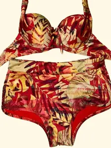 Plus Size Floral Bikini Set in Nylon - Comfortable & Stylish for All Body Types