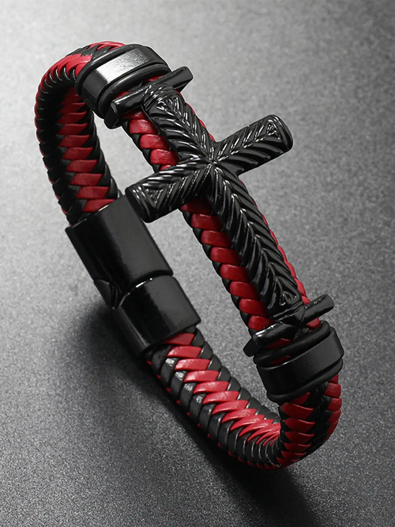Men's Fashion Cross Braided Bracelet, Accessories for Men, Retro Trendy Bracelet for Party, Daily Clothing Decor, Trendy All-match & Exquisite Jewelr