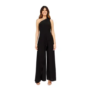 Rene Ruiz Collection One Shoulder Crystal Jumpsit