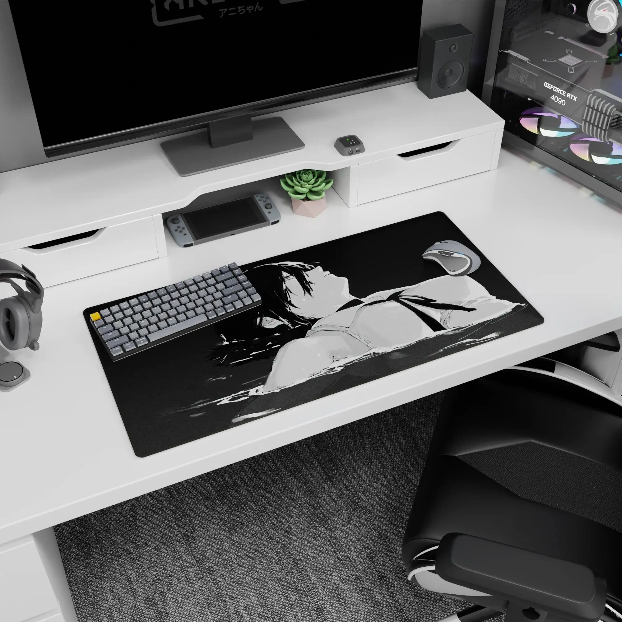 [SALE UP TO 30%]Chainsaw Man - Anime Desk Mat - Monochrome Serenity, Mouse Pad for Anime Fan, Gaming Desk Accessories, Large Computer Pad, Desk Decor