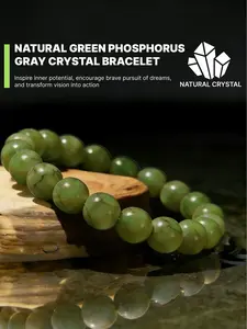 Natural Green Apatite Delicate Bracelet  Helps uncover potential wealth opportunities while enhancing control over resources, guiding rational planning; Handcrafted beads, perfect for stacking with personality / Unique fashion, eye-catching spiritual acc