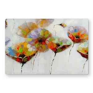 212 MAIN Aluminium Botanical Metal Photo Print Wall Art - 12x18 in Vibrant Color-Dotted Flower Artwork, Decorative Room Decor, Ideal Gift