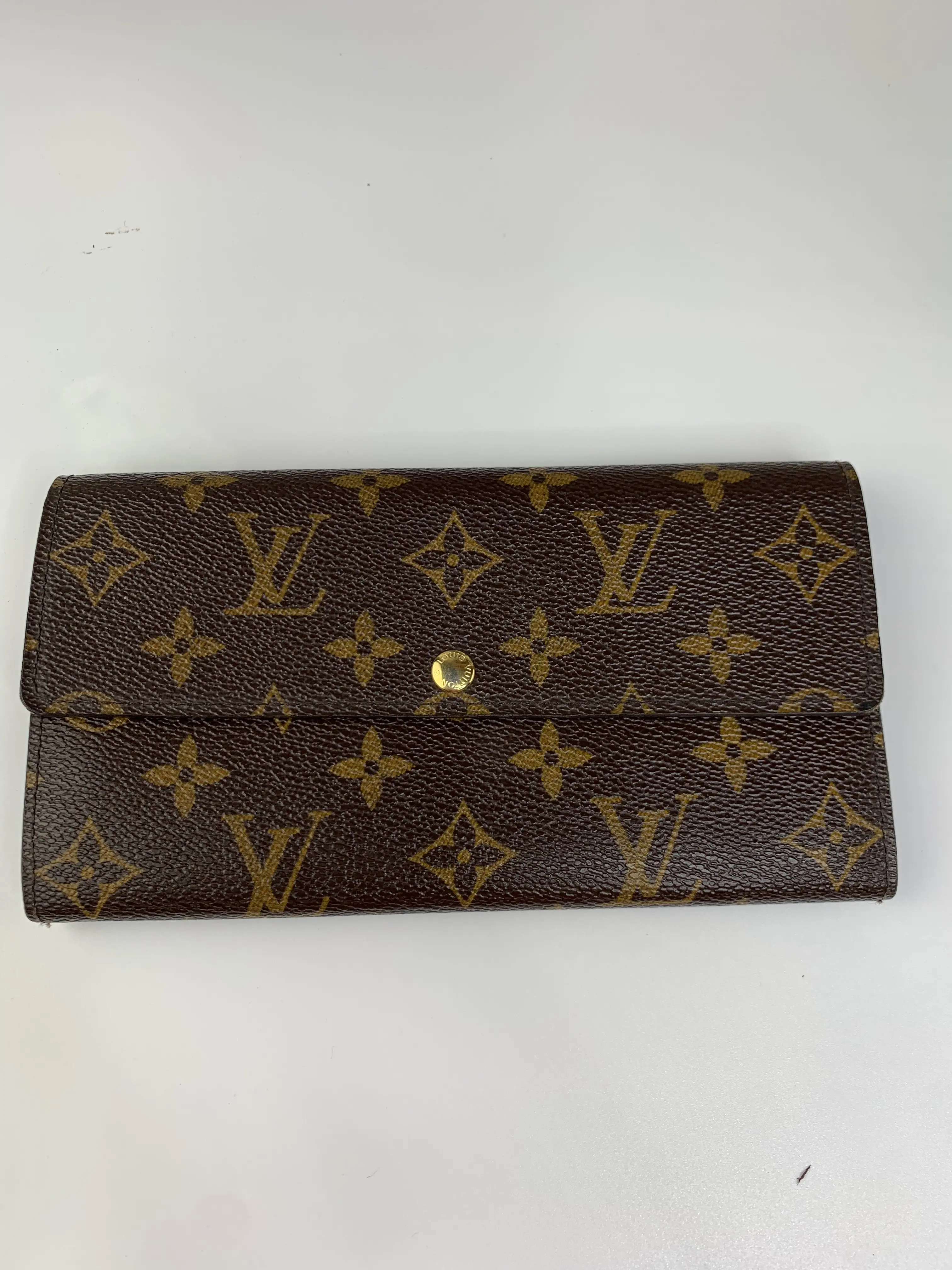 Pre-owned Louis Vuiton coated canvas and leather Small Leather Goods Sarah Wallet Monogram