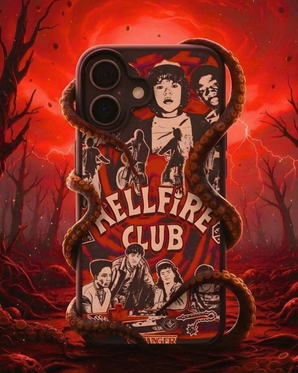 Hellfire Club Stranger Things Phone Case for iPhone 16, 15, 14, 13 Pro Max, XR, XS, 8 Plus
