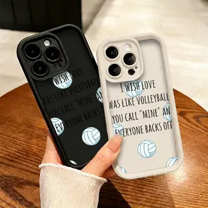 Volleyball Quote Phone Case， Minimalist Sporty Athletic Style for iPhone 17 16 15 14 13 12 11 Plus Pro Max， Cute Athlete Birthday Gift.