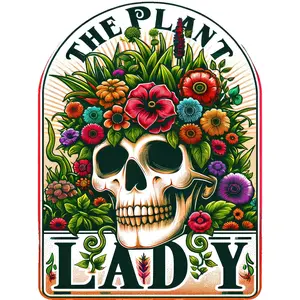 DTF Transfer – Plant Lady Skull Multi Sizes (SK-FL001)
