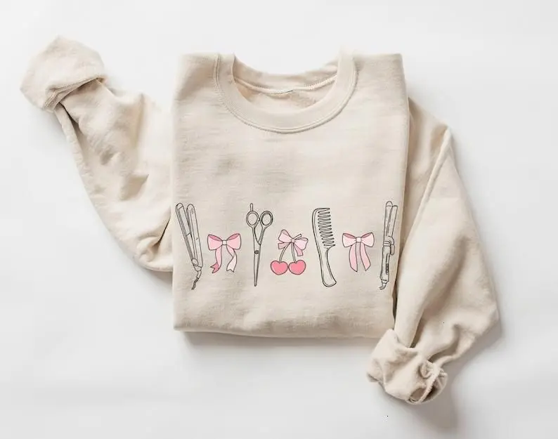 Hairstylist Sweatshirt, Coquette Hair Stylist Shirt, Cute Cosmetology School Graduation Gift Tee