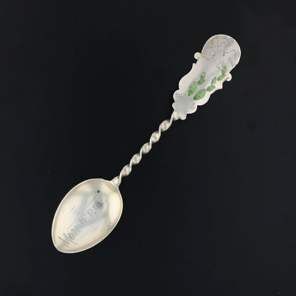 Monterey Souvenir Spoon Sterling Silver Eagle Cactus Vintage Keepsake