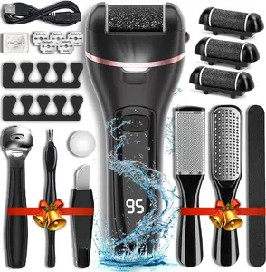 13 IN 1 Rechargeable Portable Electric Feet Callus Remover,  Great for Dry Skin Dead Skin, Severely Cracked Dry Skin, Suitable for Home and Nail Salon, Foot File Pedicure Kit, Ideal Spring and Summer Gift