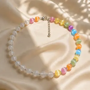 Reactive Rainbow Choker – Stackable Summer Jewelry, Color Changing Dopamine Necklace
