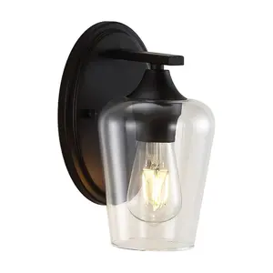 JONATHAN Y Jayne Farmhouse Iron/Glass Cottage Rustic LED Vanity Light; for Living Room,Bedroom, Kitchen, Office