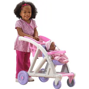 Shop with Me Stroller for Toddler & Kids Ages 2 and Up, 2-in-1 Stroller and Shopping Cart with Basket and Seat for Baby Doll