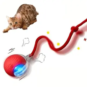 2-Pack Pet Interactive Ball Toys, Automatic Rolling Ball with Mouse-Tail Design, Smart Electric Pet Toy, Dog Walking Ball, Durable and Self-Entertaining, Relieves Boredom, Throwing Toy for Dog and Cat Training