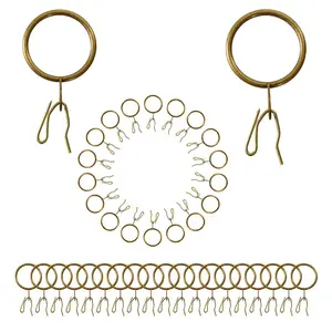 A Set of 40/30 Pcs Metal Curtain Rings & Hooks,30 mm Internal Diameter Decorative Curtain Hanging Rings,Ideal for Curtain & Rods,Bathroom,Living Room,Hand Tools Kits,Tools & Hardware