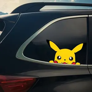 Pikachu Peeking Sticker, Funny Gift Waterproof Sticker, Decal for Laptop, Water Bottle, Car, Gamer Gift