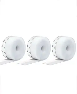 3Pcs Silicone Seal Strip,Weather Stripping for Door or Window,Weatherproof Soundproof Self Adhesive Door Strip Bottom, Draft Stopper Silicone Strip Tape